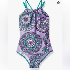 Kanu Surf Girls Beach Sport Halter One Piece Swimsuit, Jasmine Purple 5